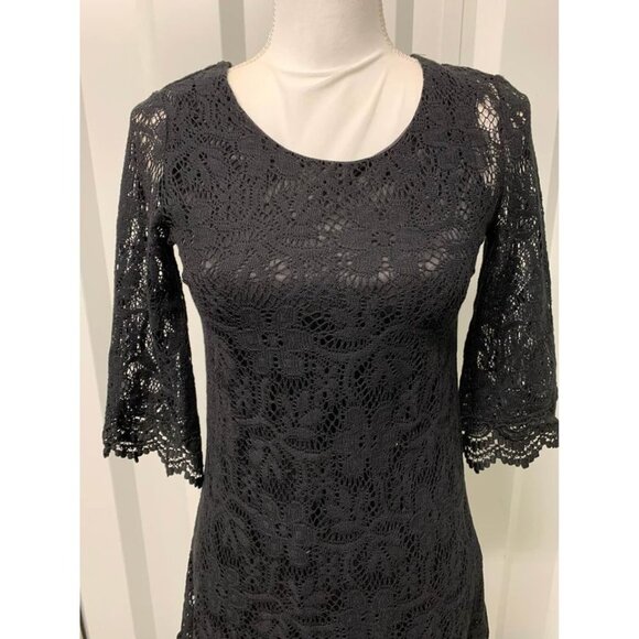 Divided By H&M Black Lace Overlay Lined Dress Size 4 - Picture 3 of 6